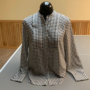J Crew Blouse. Medium. Black and white. High/ low